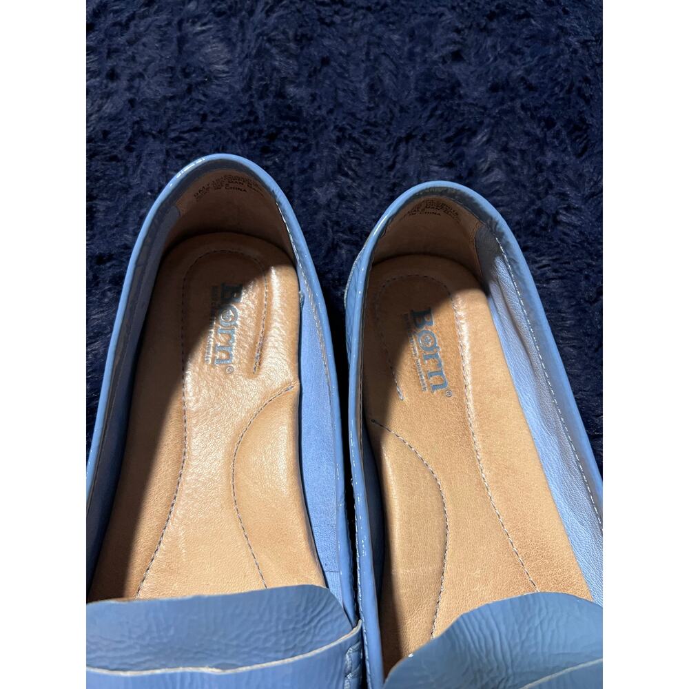 Born Comfort Flats Women Size 9 Blue Leather Loafers Slip On EUC - Picture 7 of 8